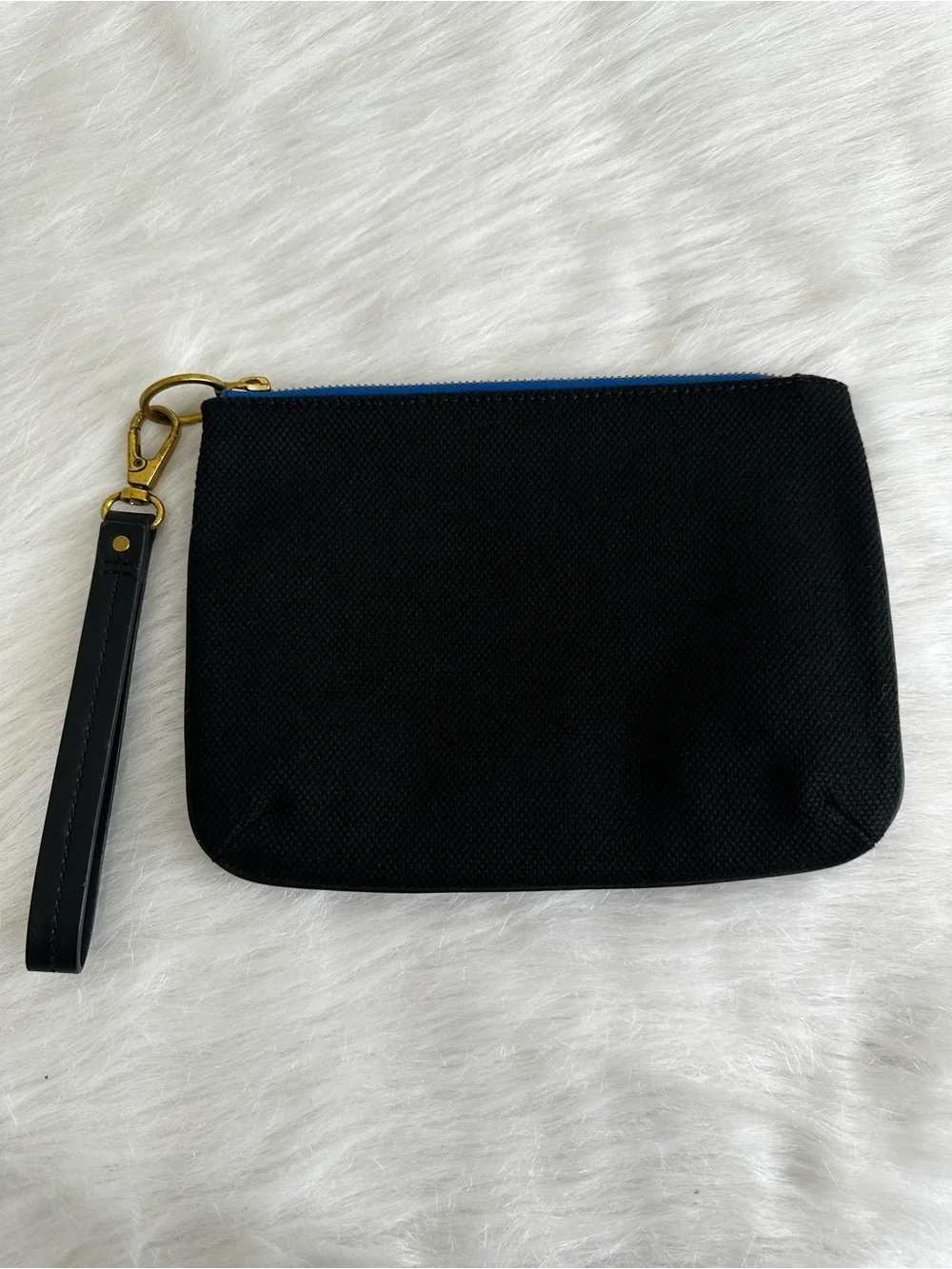 Fossil Textured Canvas Zipper Top Cosmetic Bag